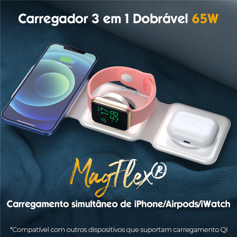 Carregador 3 em 1 Dobrável MagFlex